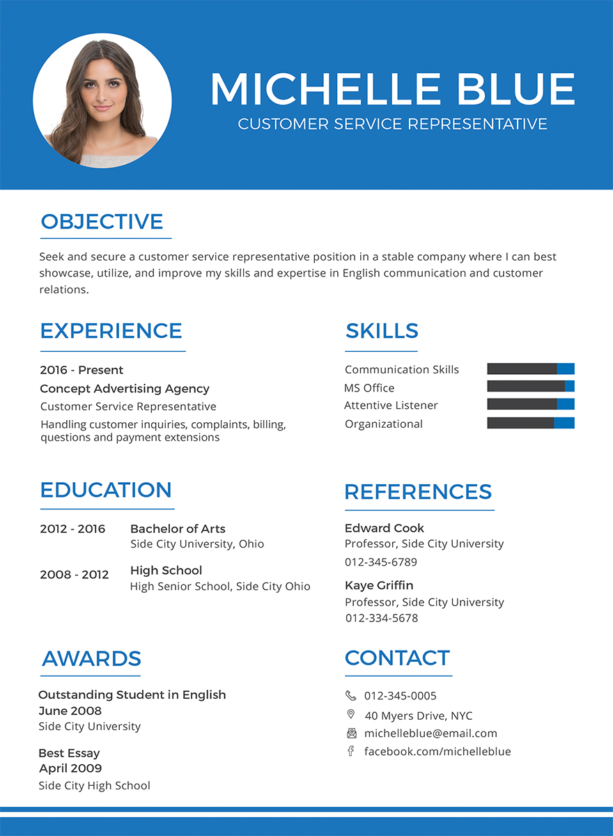 Customer Service Representative Resume Format