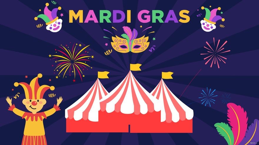 Mardi Gras Carnival Cartoon Background