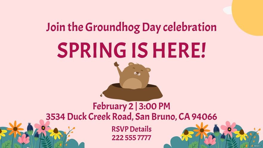 Groundhog Day Invitation Background