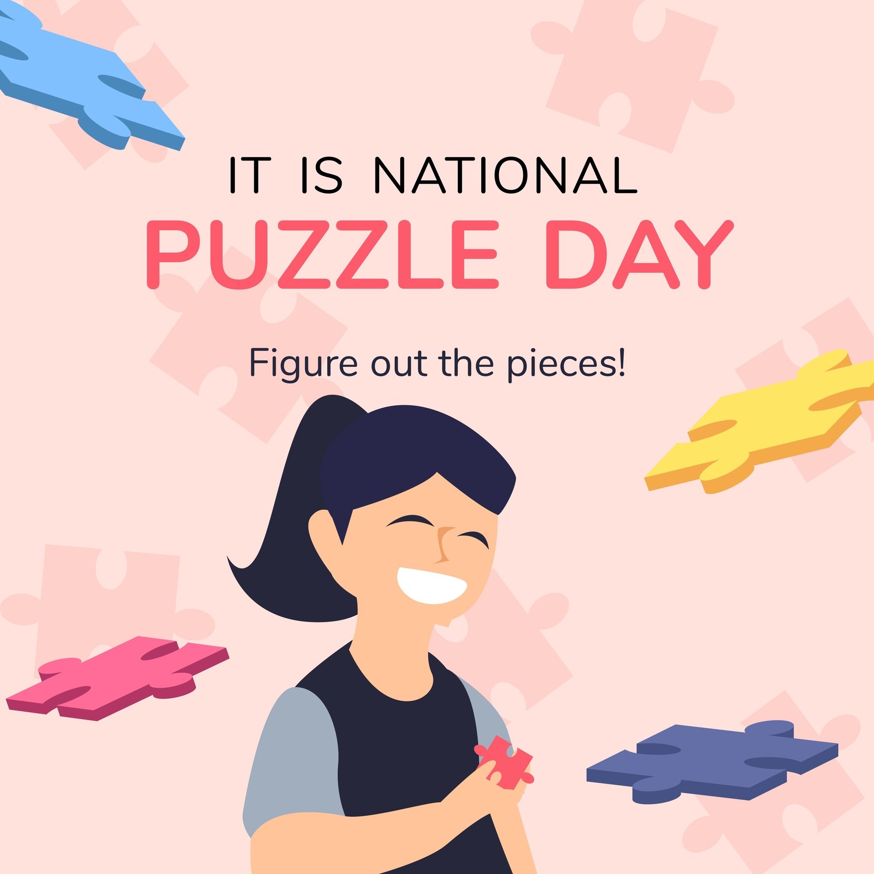national puzzle day banner