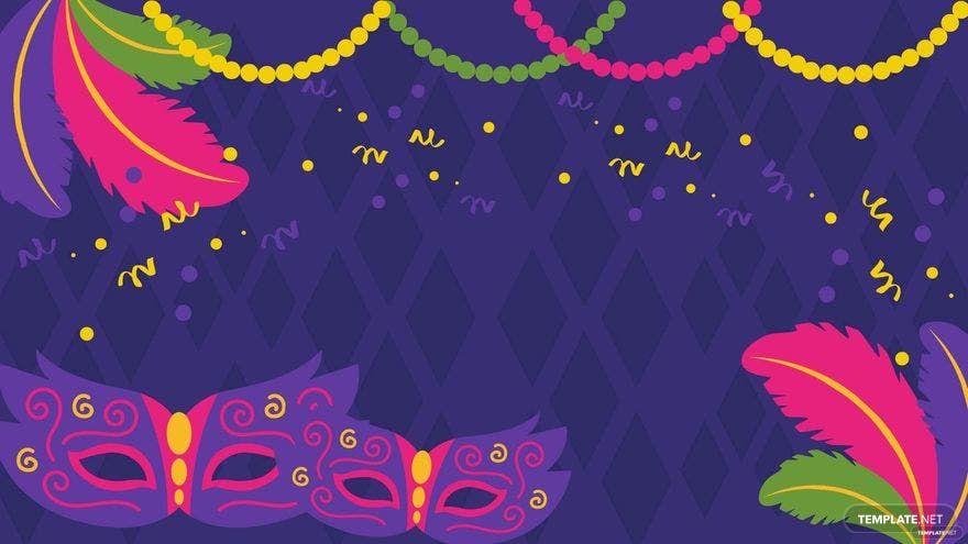Free Mardi Gras Carnival Wallpaper Background - EPS, Illustrator, JPG, PSD,  PNG, PDF, SVG 