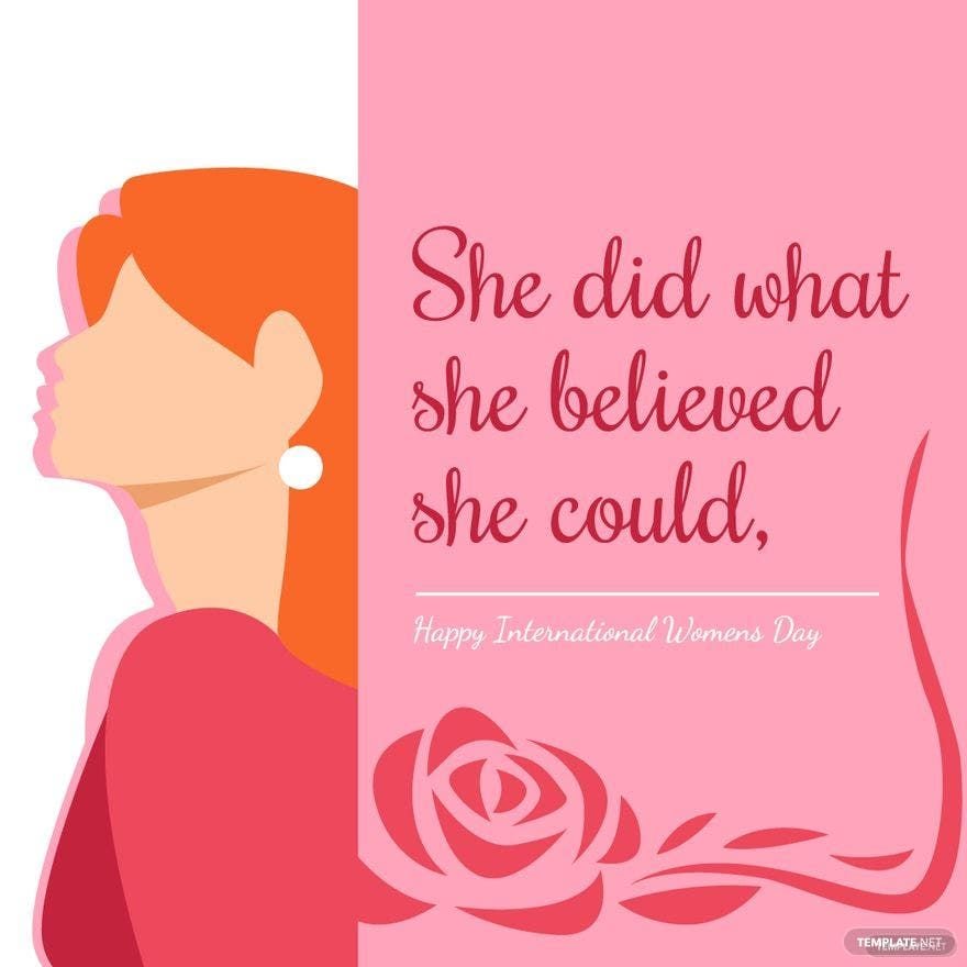 Free International Women's Day Quote Vector in Illustrator, PSD, EPS, SVG, PNG, JPEG