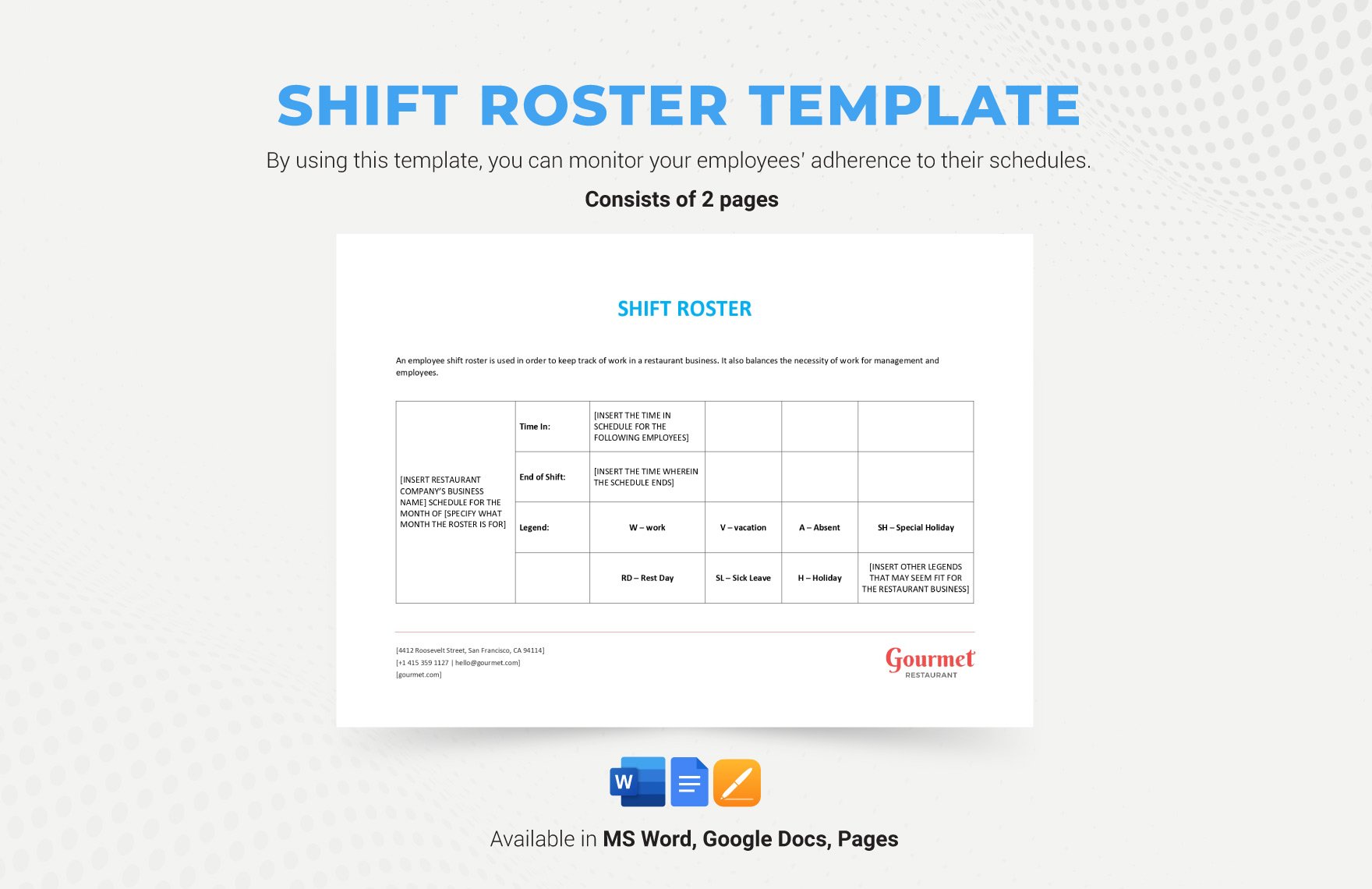 Shift Roster Template