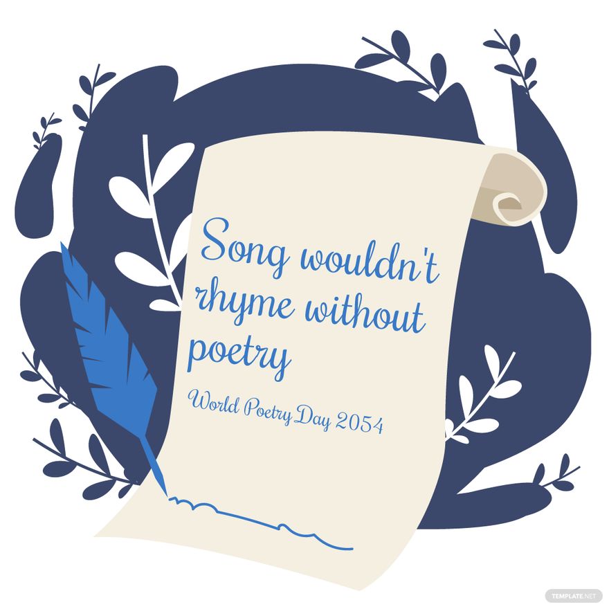 Free World Poetry Day Quote Vector in Illustrator, PSD, EPS, SVG, JPG, PNG
