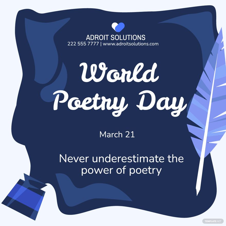 World Poetry Day Flyer Vector