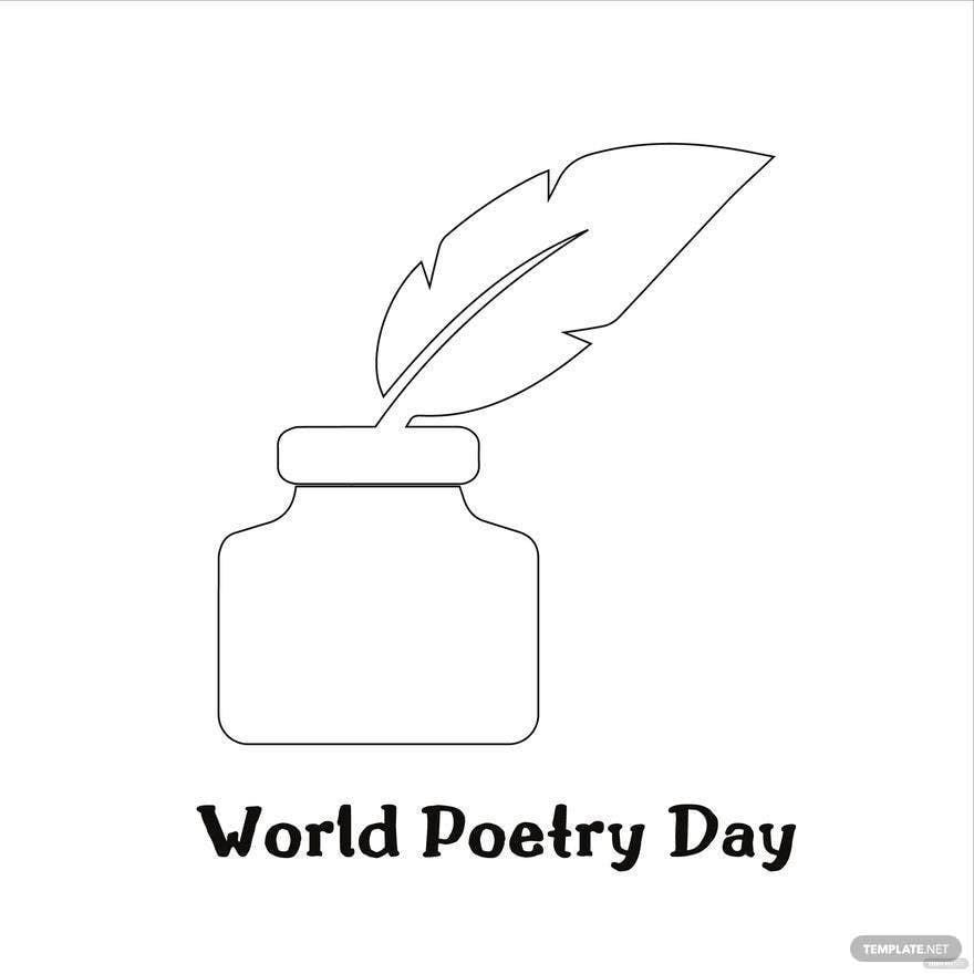Free World Poetry Day Drawing Vector in Illustrator, PSD, EPS, SVG, JPG, PNG