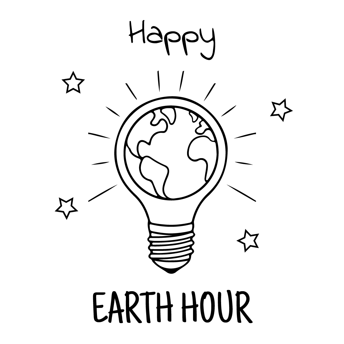 Earth Hour Drawing Vector