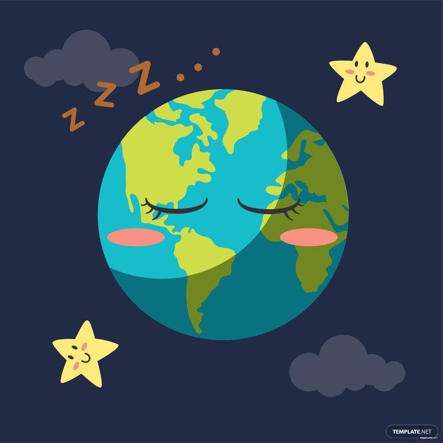 Earth Hour Cartoon Vector