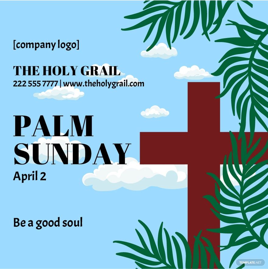 Palm Sunday Flyer Vector