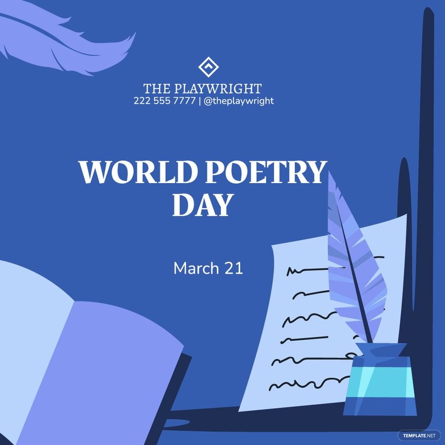 World Poetry Day Poster Vector in Illustrator, PSD, EPS, SVG, JPG, PNG