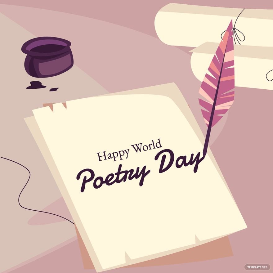 Happy World Poetry Day Vector