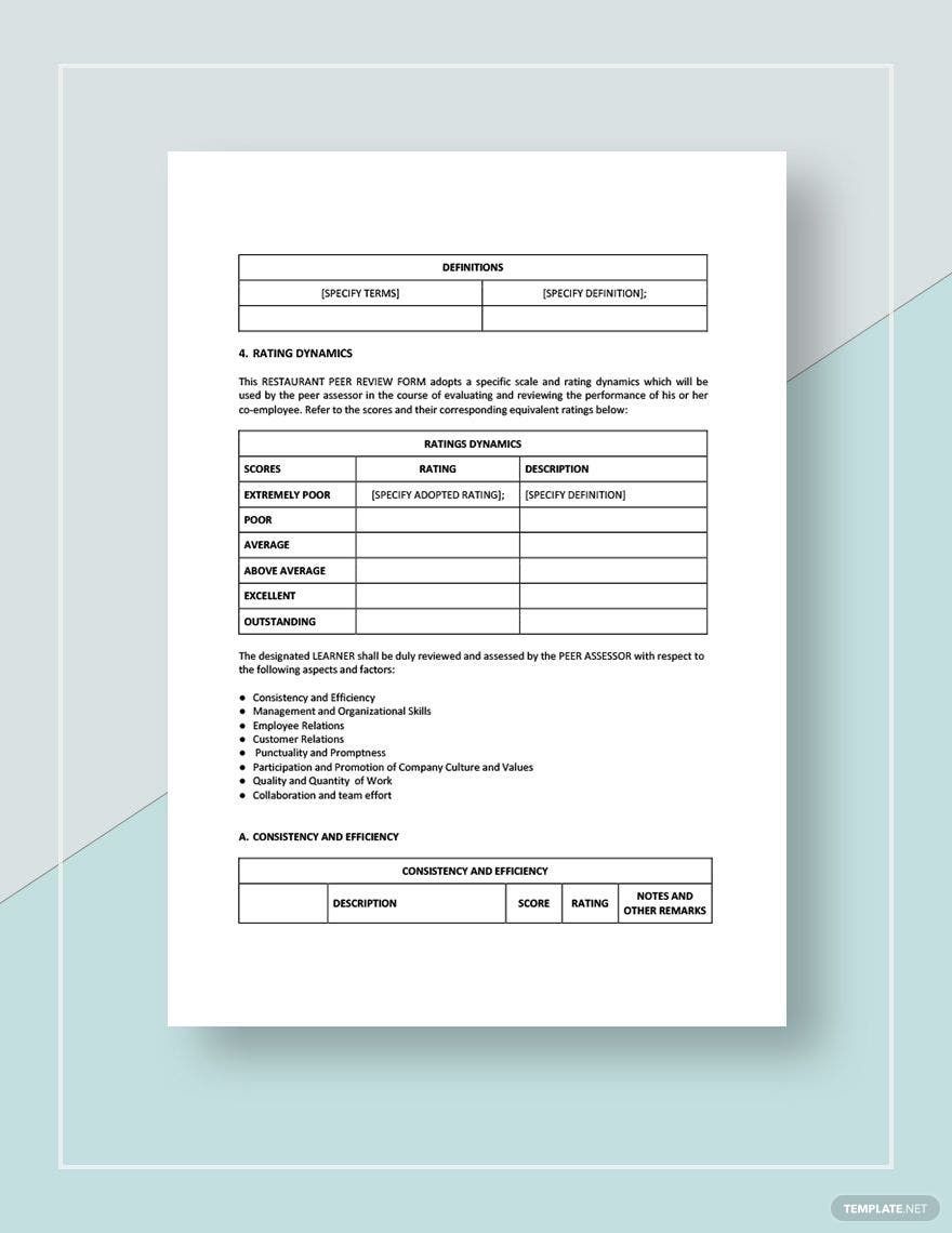 Peer Review Form Template