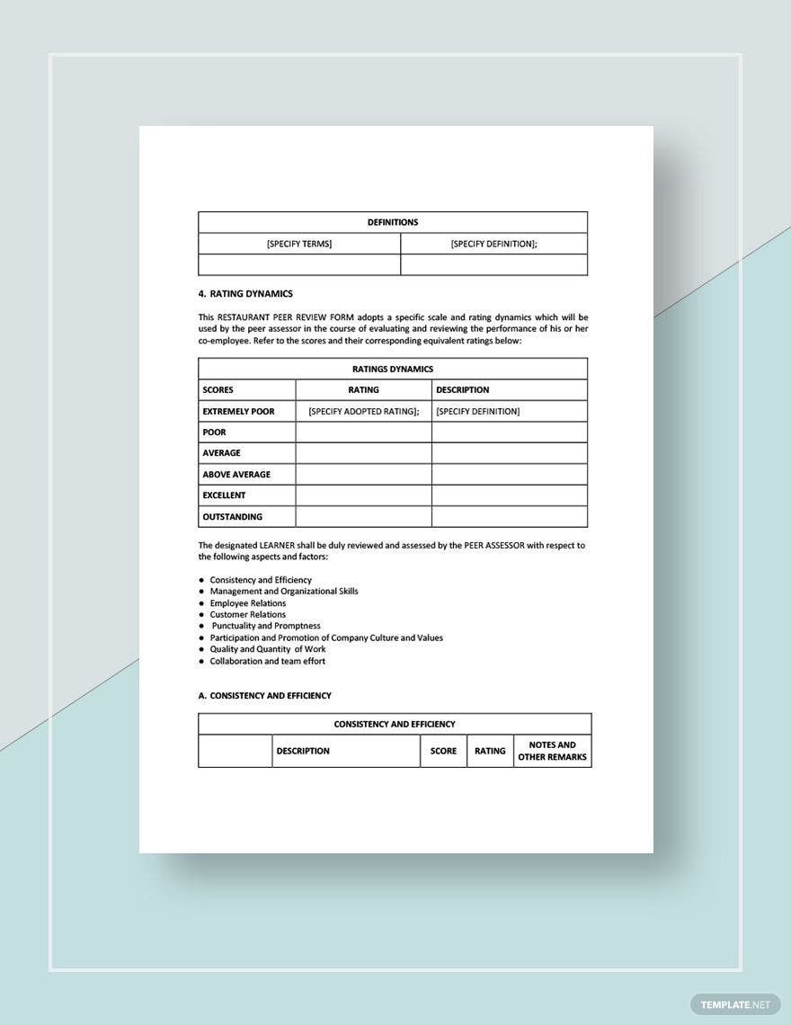 Peer Review Form Template Download In Word Google Docs Apple Pages 