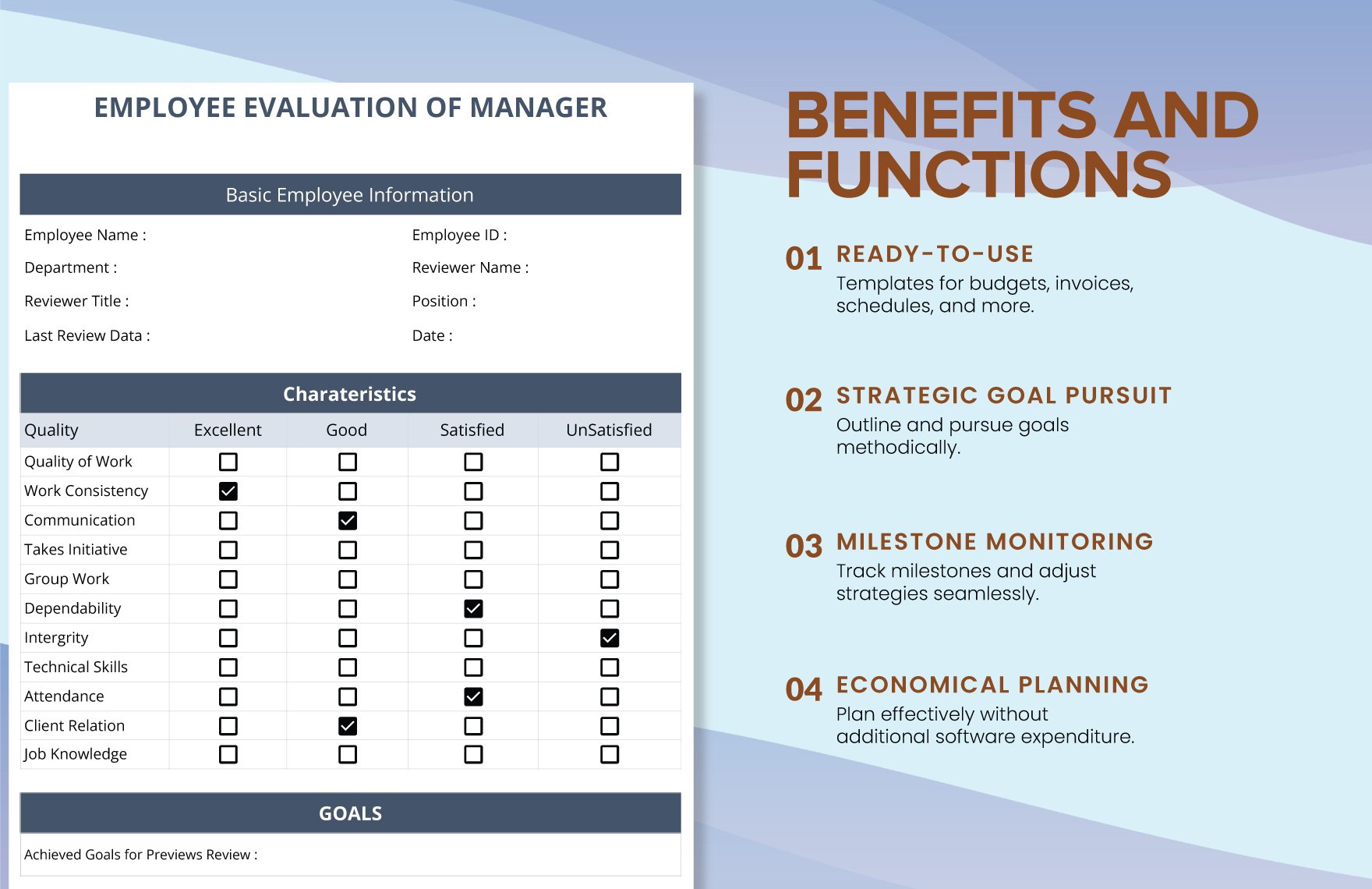 Employee Evaluation of Manager Template