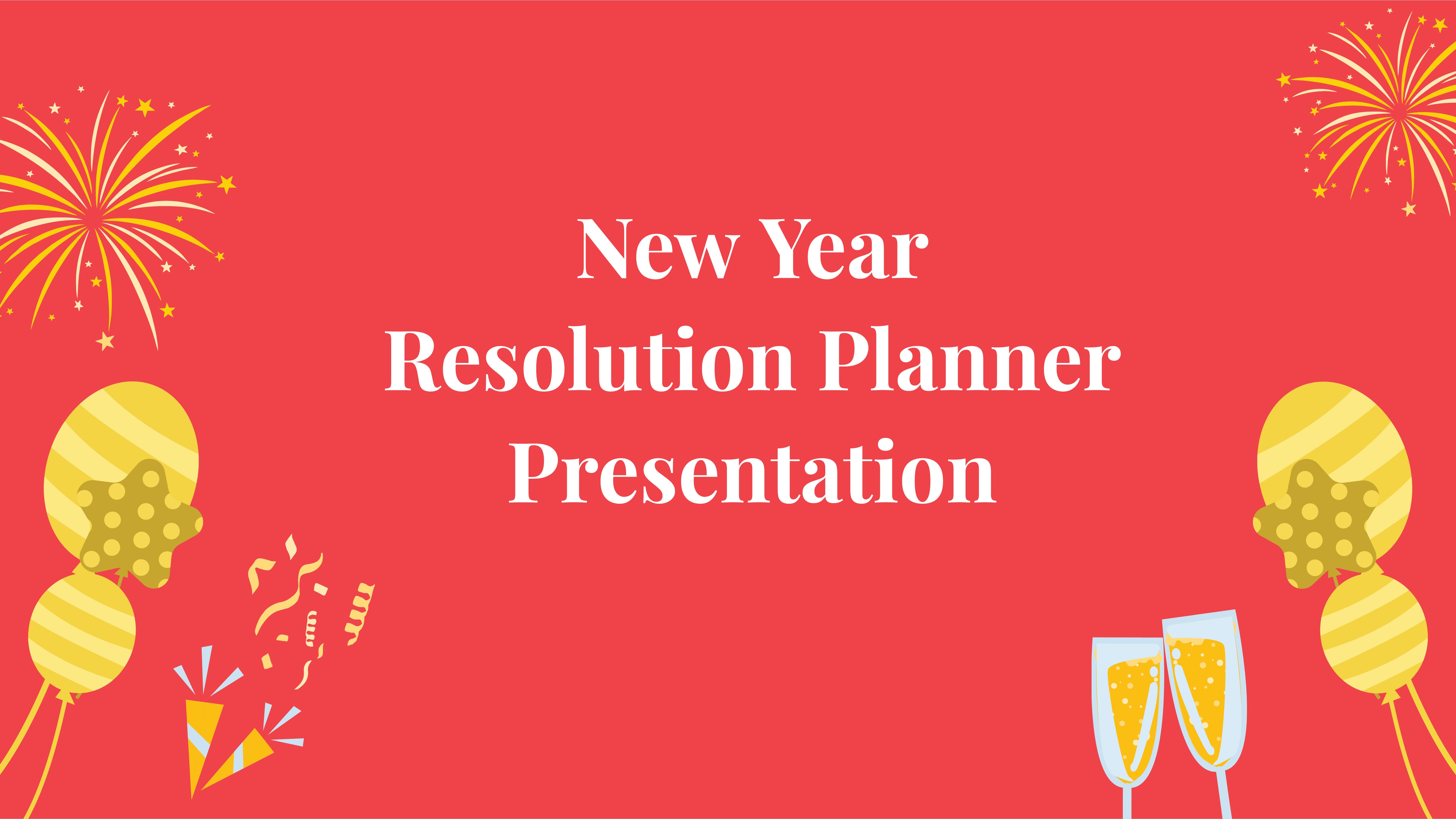 Free New Year Resolution Planner Presentation Template to Edit Online