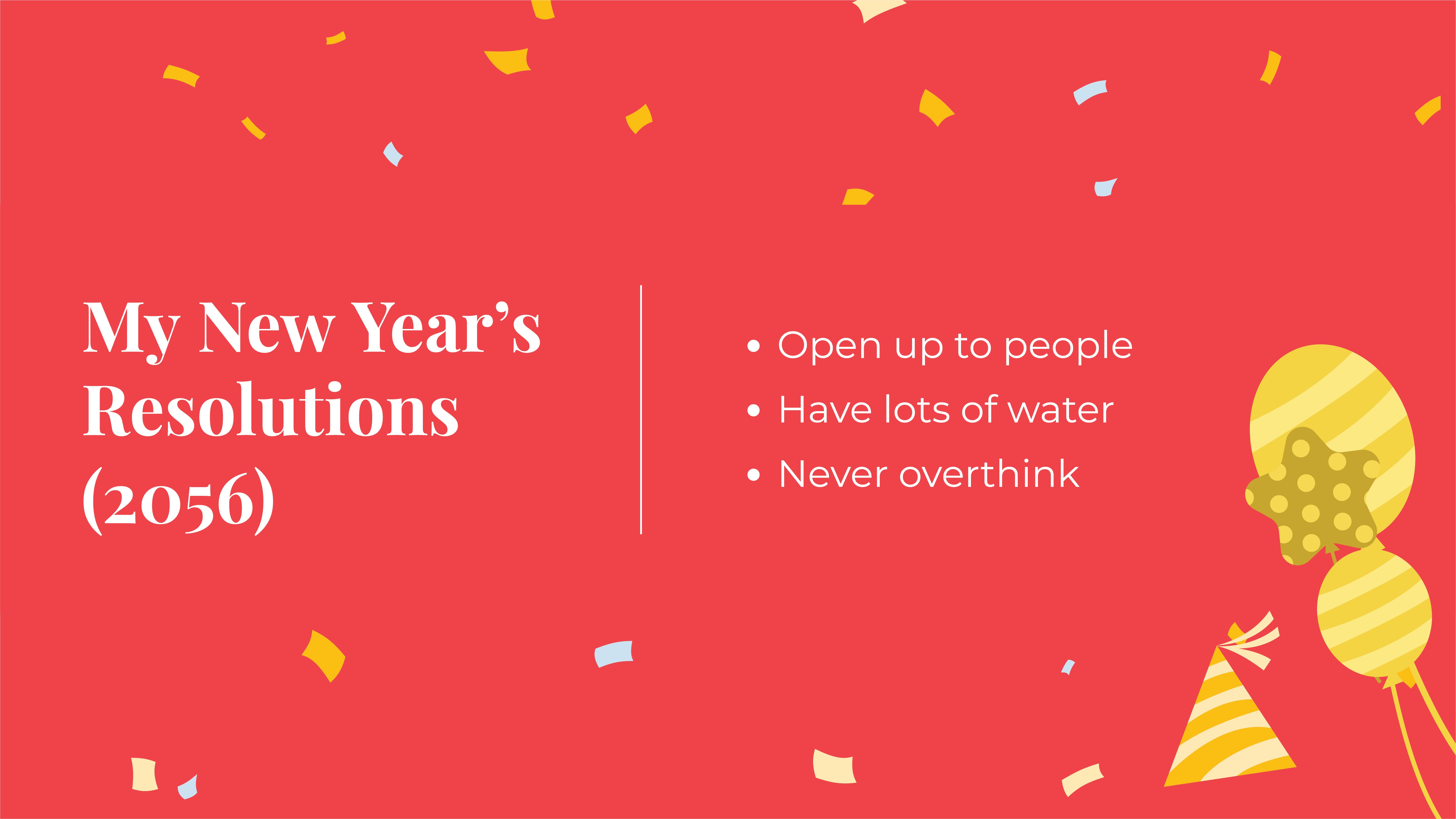 Free New Year Resolution Planner Presentation Template to Edit Online