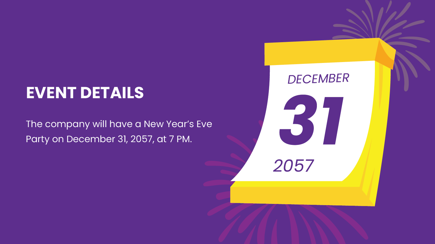 Free New Year's Eve Party Presentation Template to Edit Online