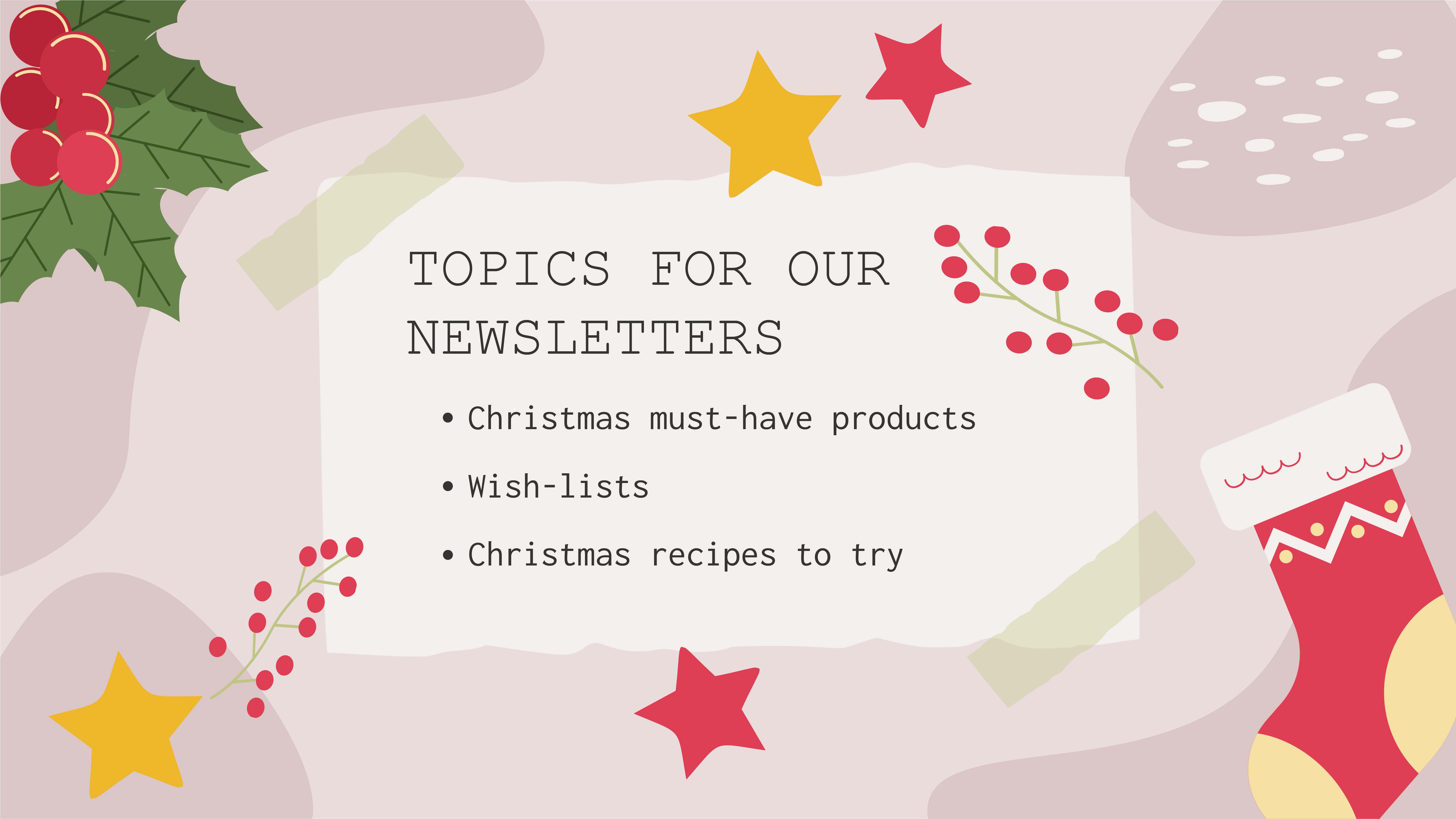 Free Merry Christmas Newsletter Presentation Template to Edit Online