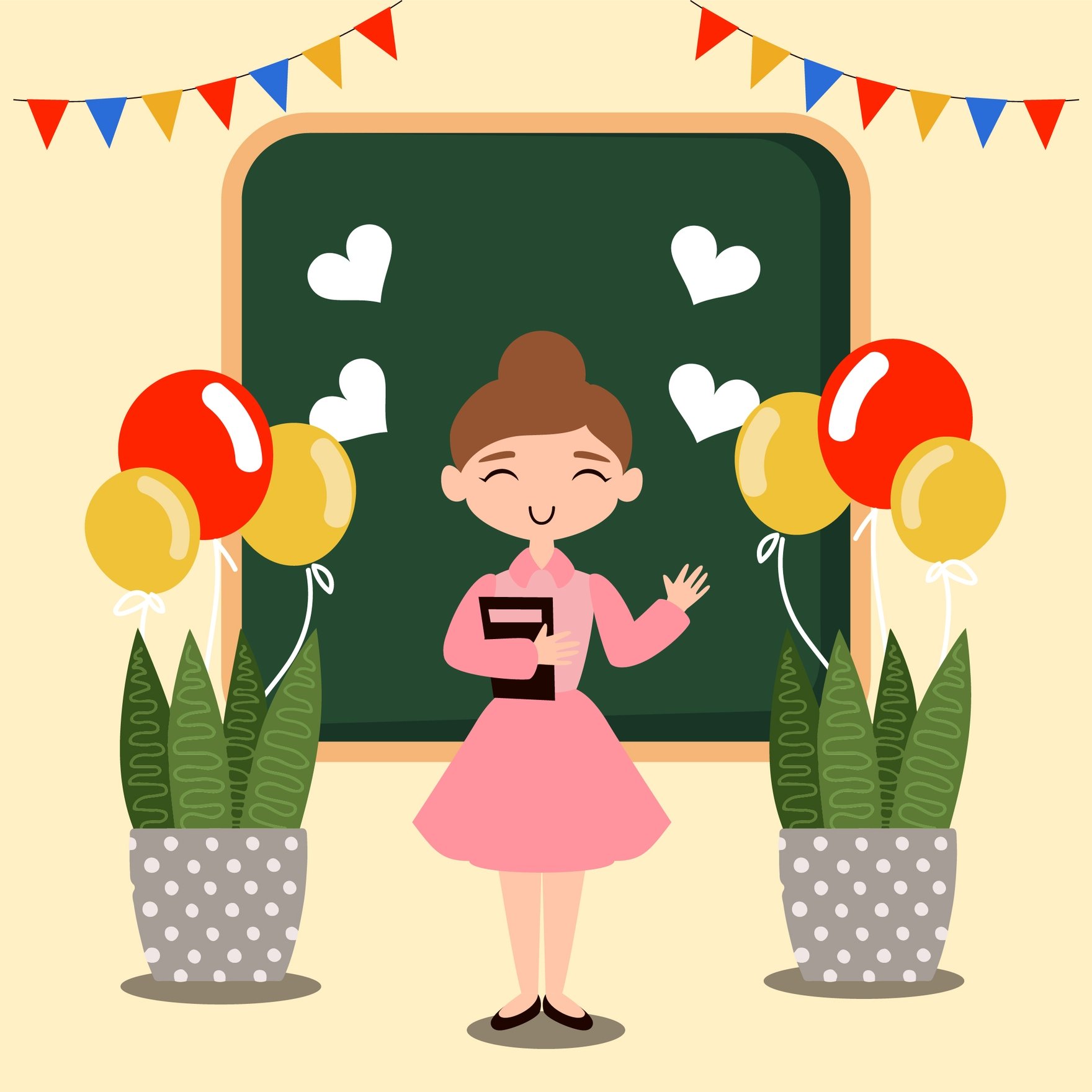 Free Happy National Teacher Day Vector
