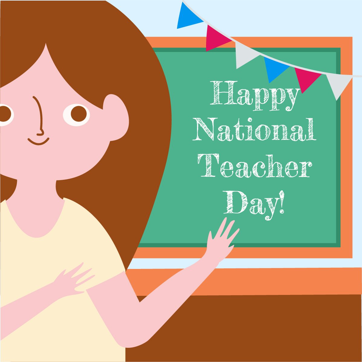 Happy National Teacher Day Illustration