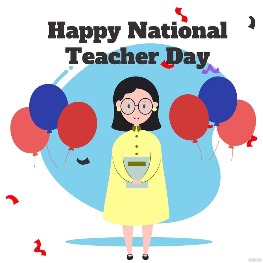 Free National Teacher Day Illustration