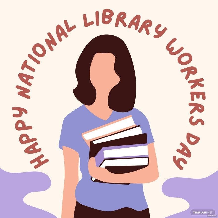 Happy National Library Workers Day Illustration