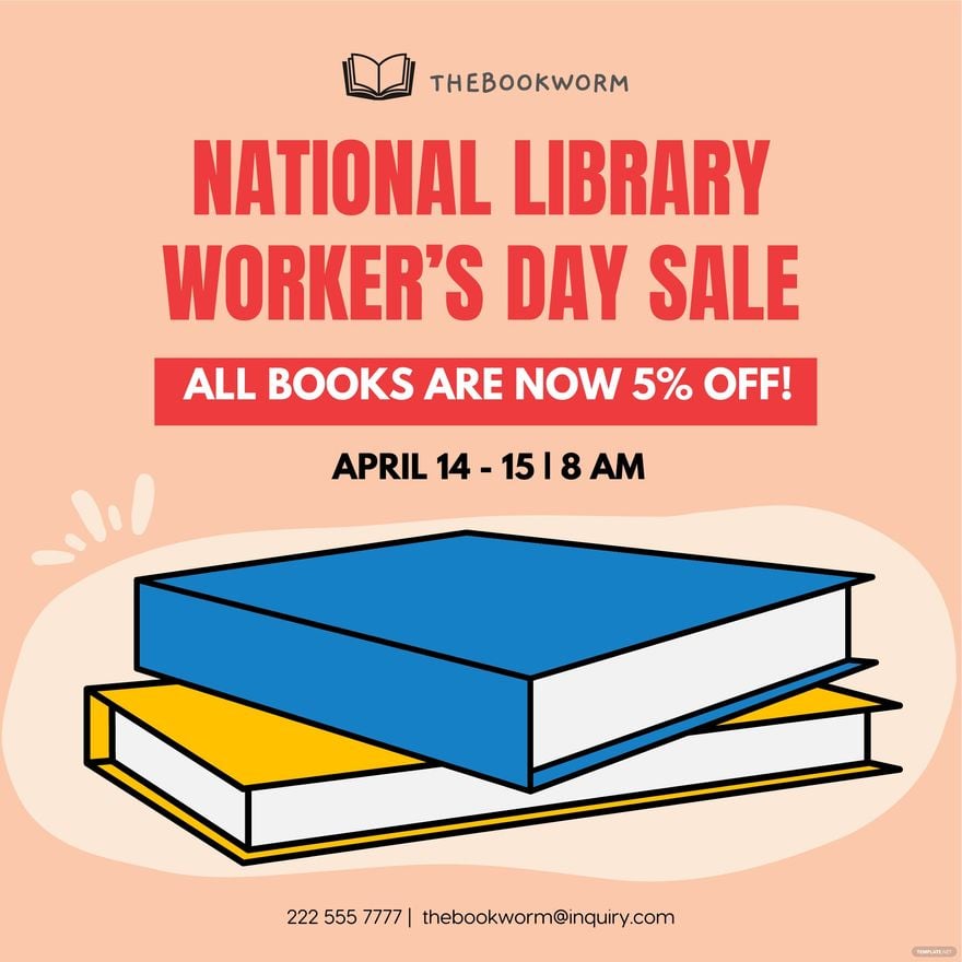 National Library Workers Day Flyer Vector