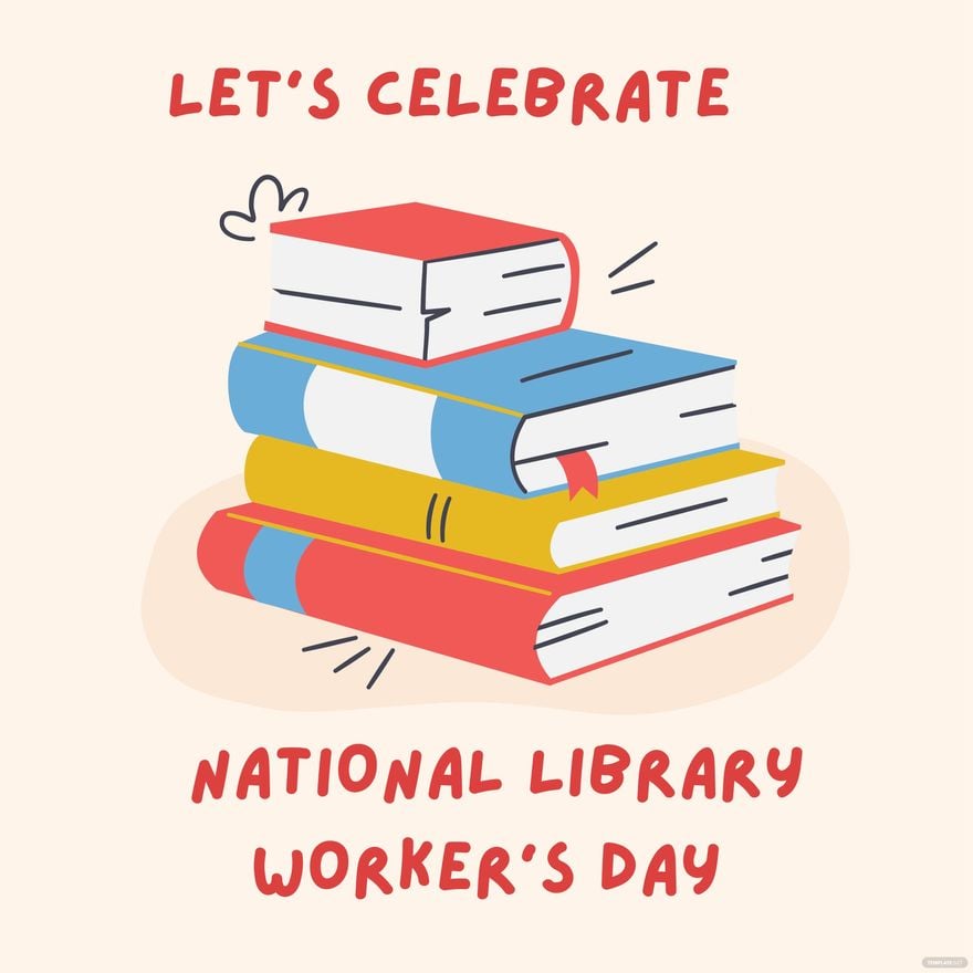 National Library Workers Day Greeting Card Vector