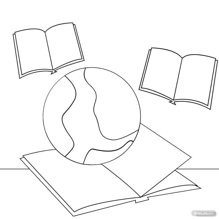 World Book Day Drawing Vector