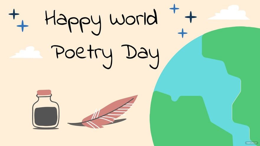 Happy World Poetry Day Background In Eps Illustrator Psd Png