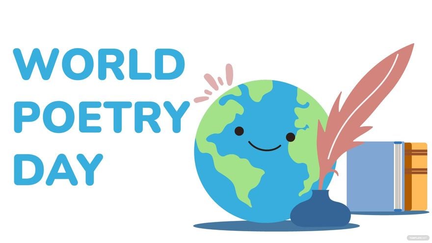 World Poetry Day Vector Background