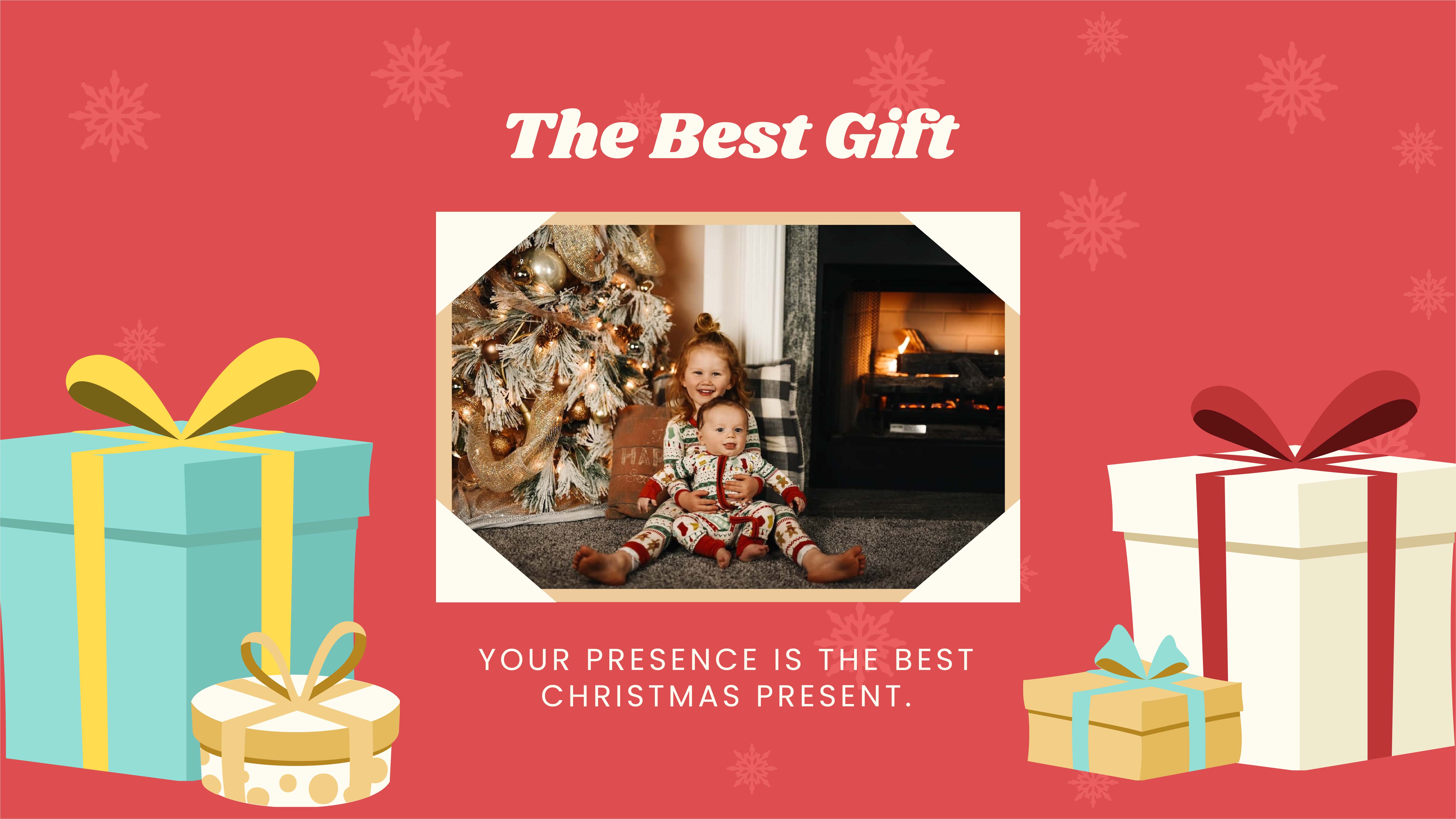 Free Christmas Greetings Presentation Template to Edit Online