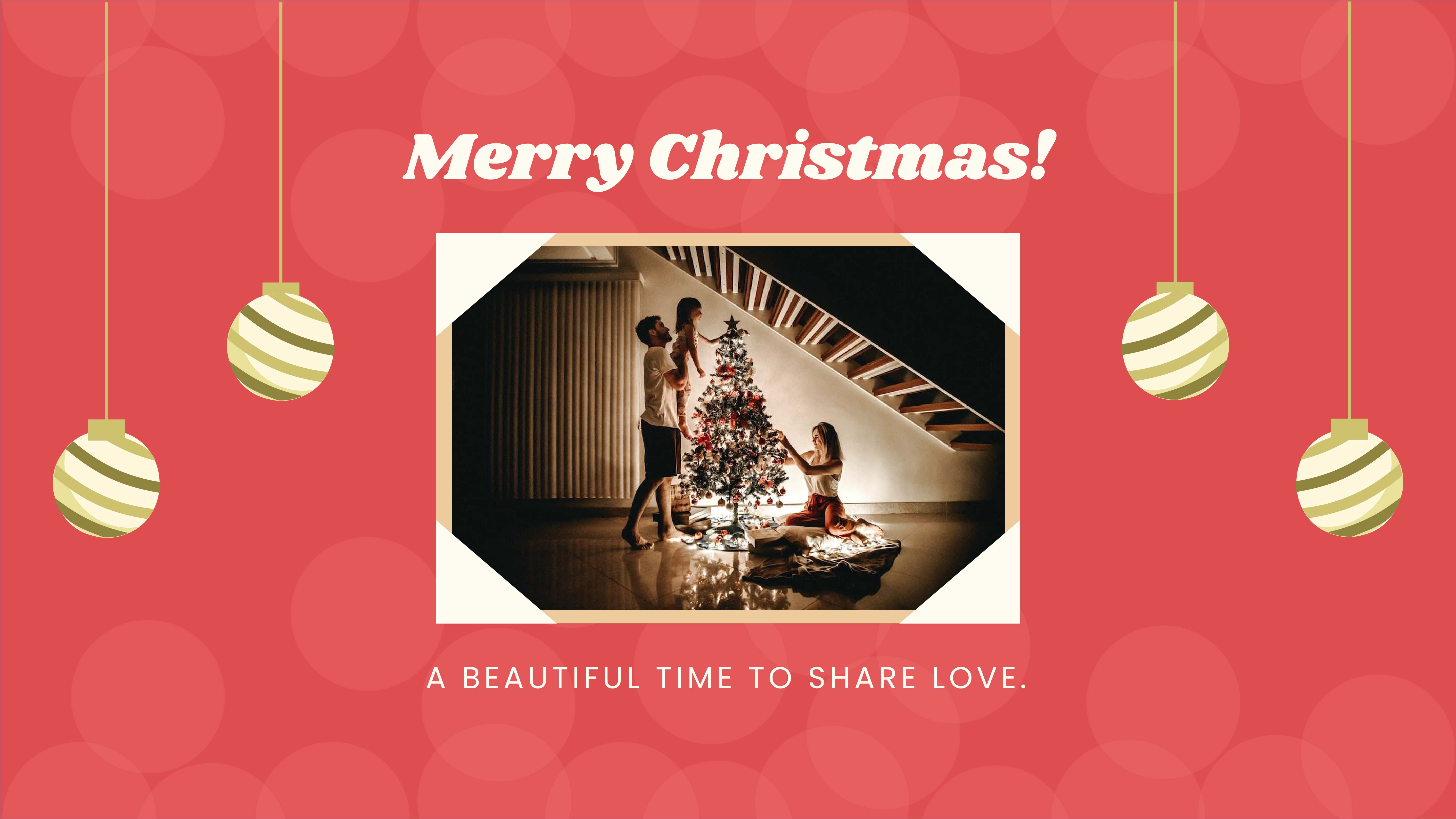 Free Christmas Greetings Presentation Template to Edit Online