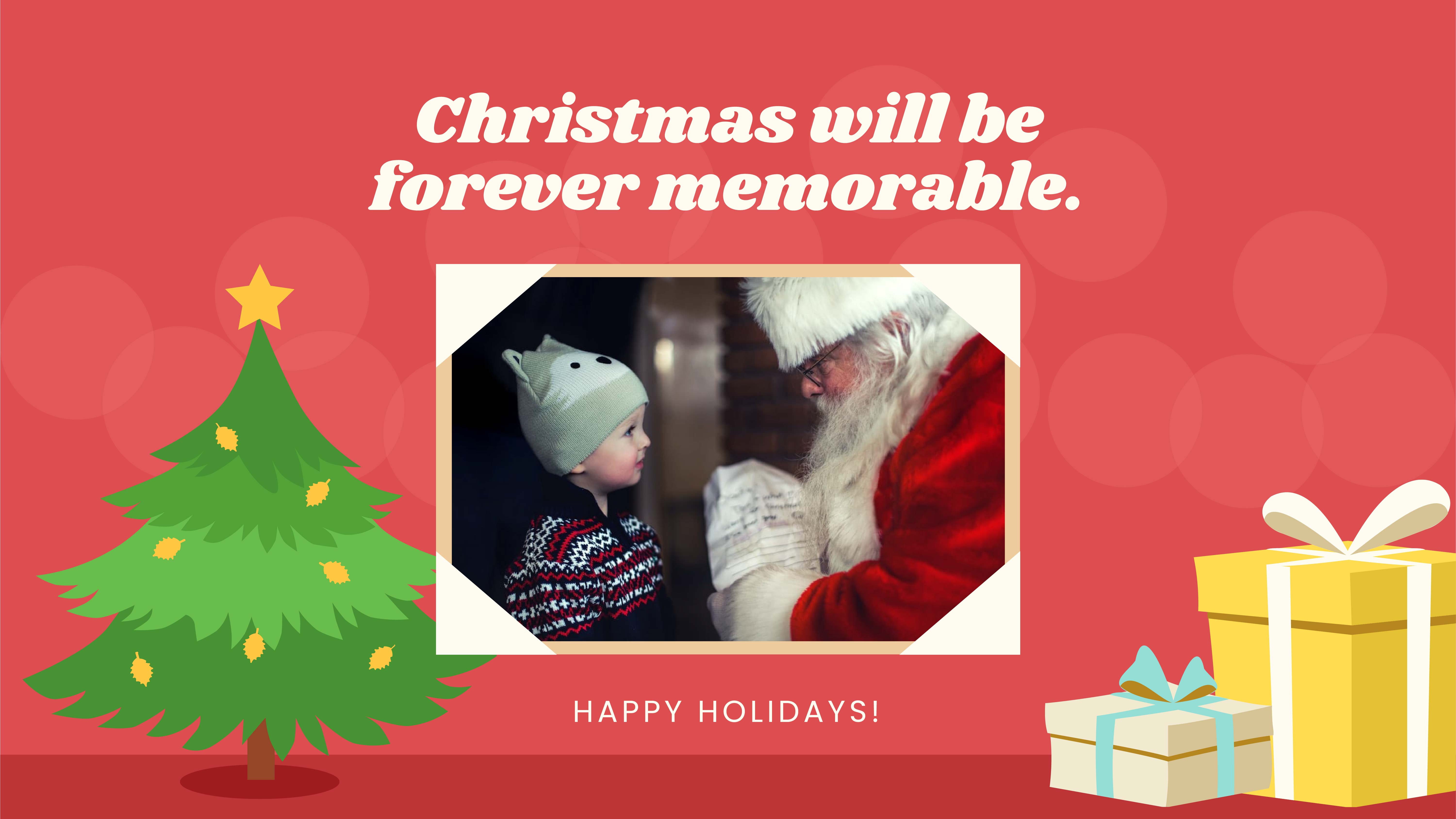 Free Christmas Greetings Presentation Template to Edit Online