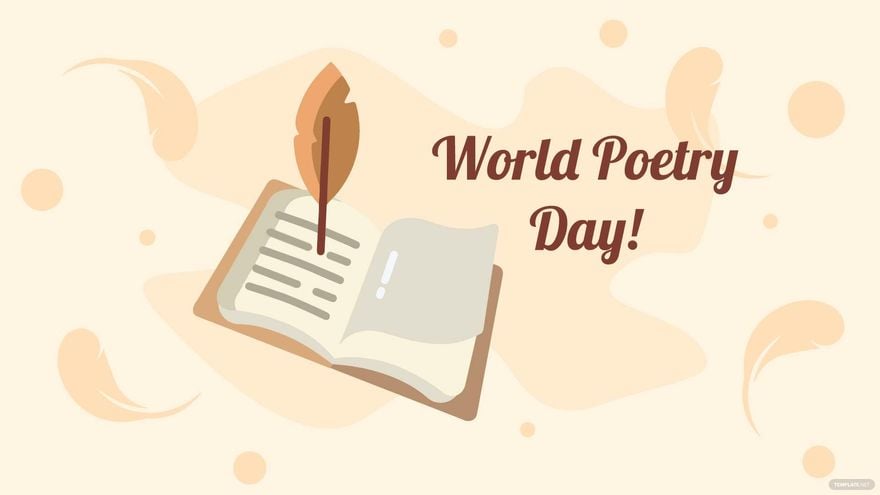 World Poetry Day Cartoon Background
