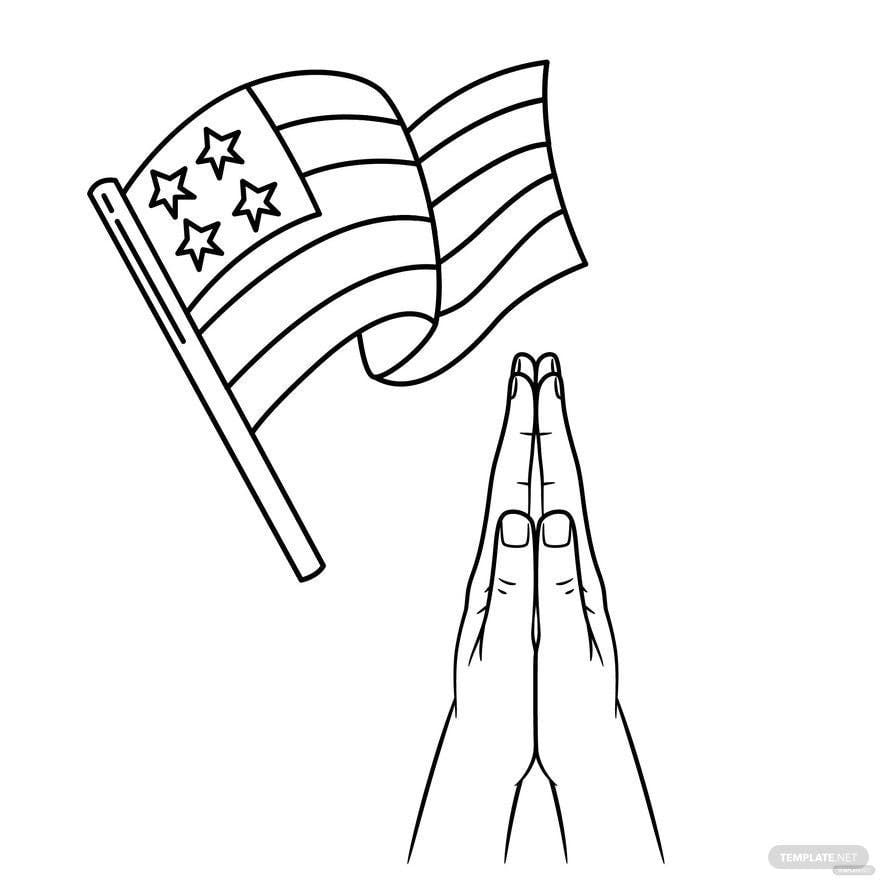 National Day of Prayer Drawing Vector