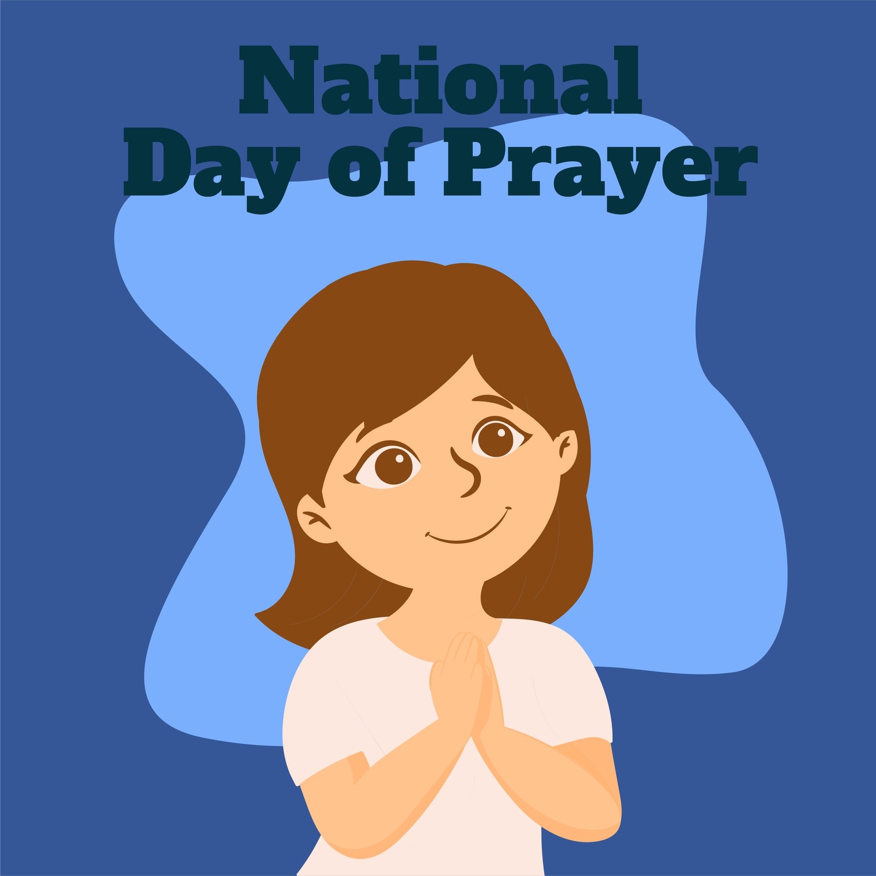 Free National Day of Prayer Cartoon Vector