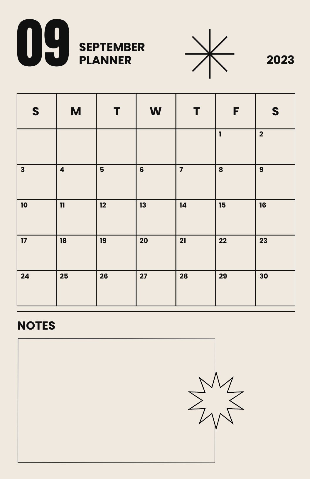 Printable September 2023 Deskpad Planner in Word, PDF, Illustrator