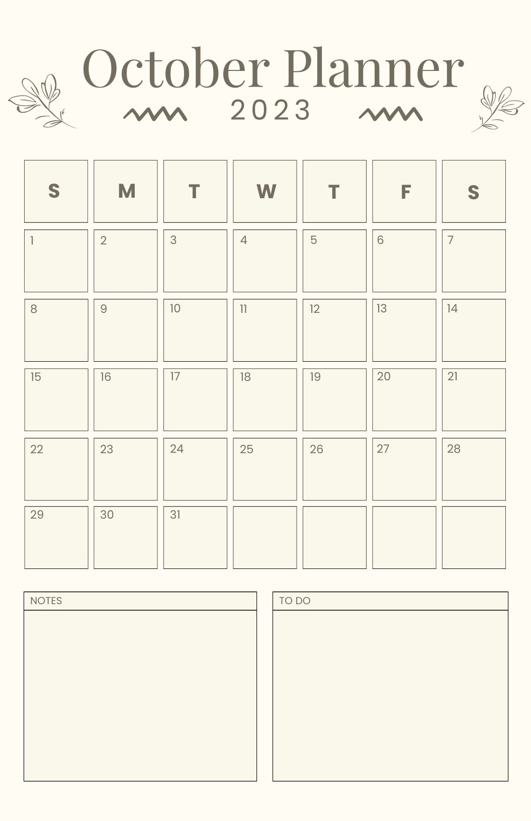 Printable October 2023 Deskpad Planner in Word, PDF, Illustrator
