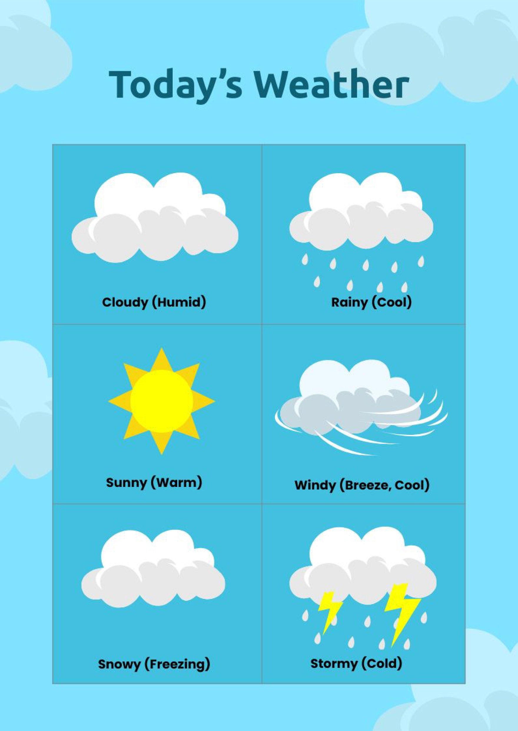 Weather Chart For Kids in PDF, Illustrator
