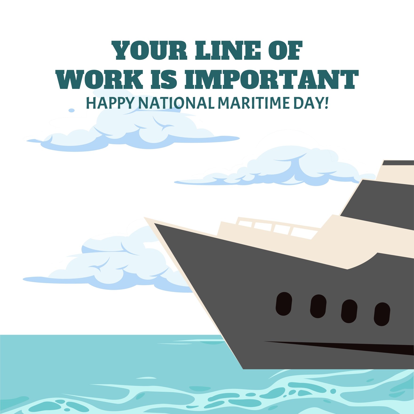Free National Maritime Day Greeting Card Vector