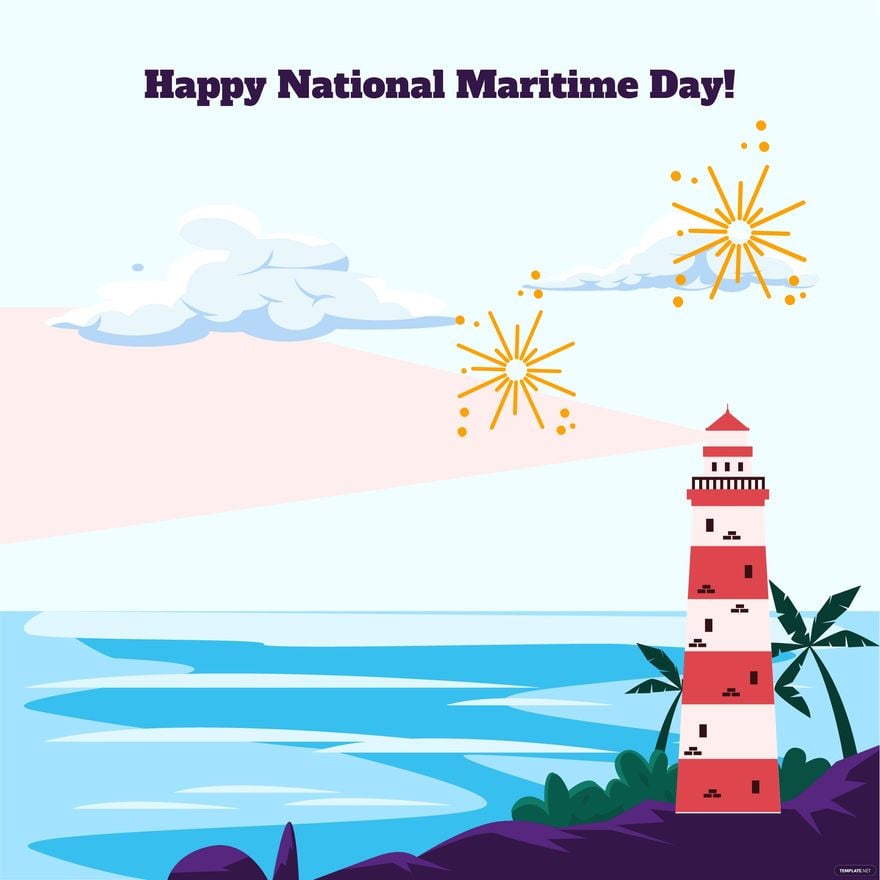 Happy National Maritime Day Vector