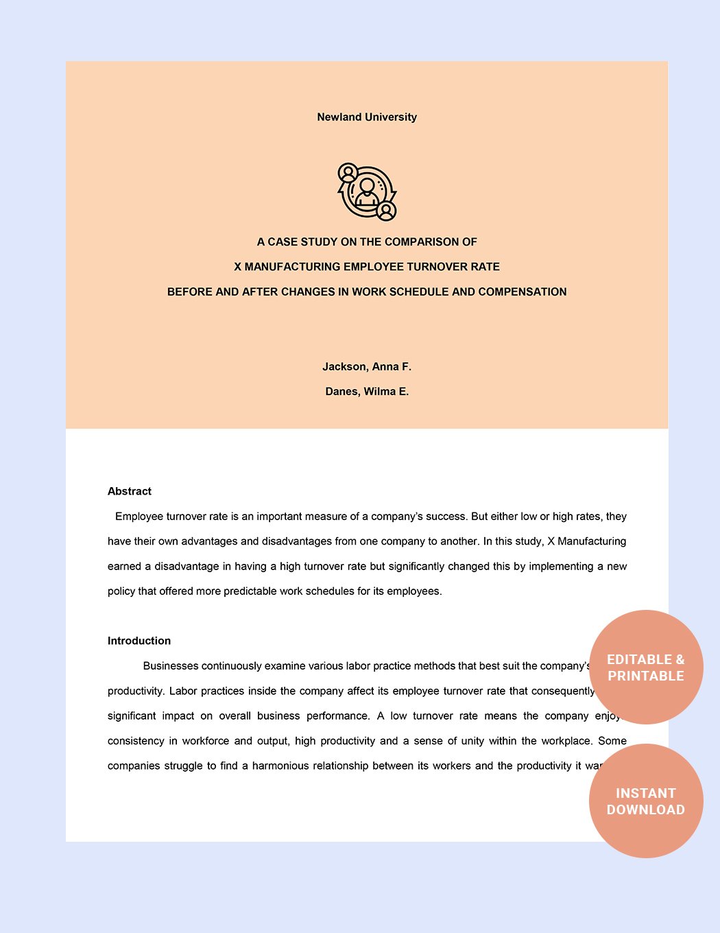 Business Comparative Research Template