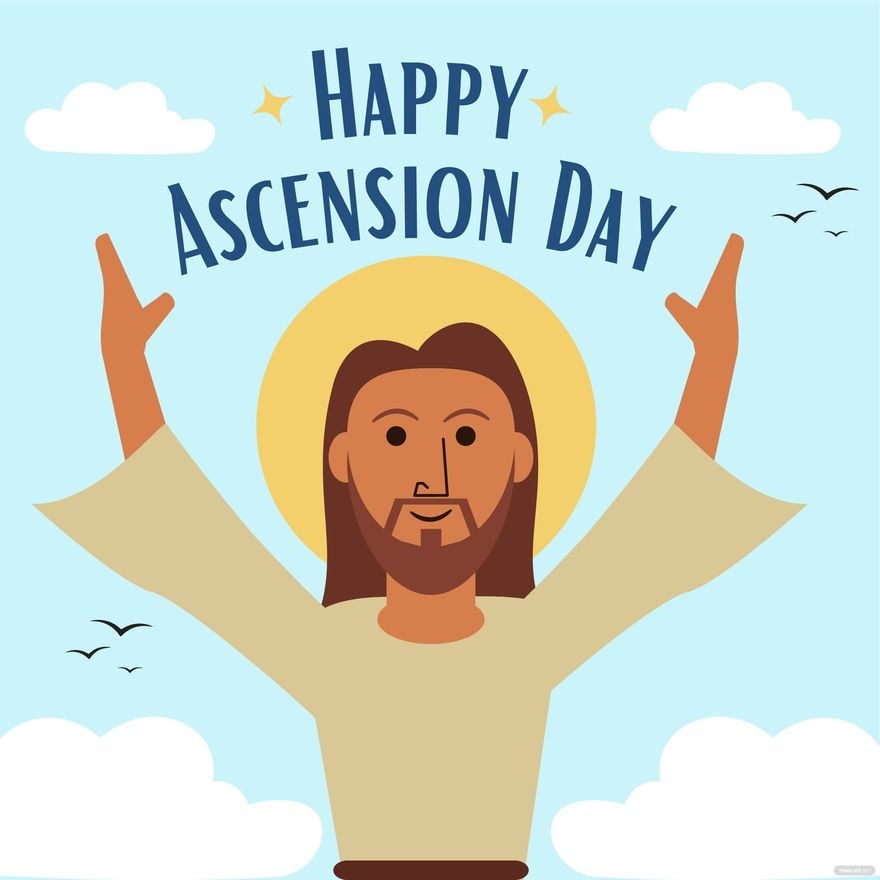 Ascension Day Cartoon Vector
