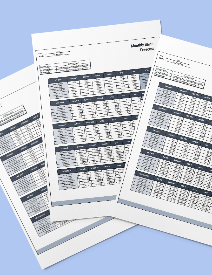 Free Individual Product Sales Forecast Template - Google Sheets, Excel ...