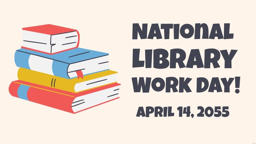 Free National Library Workers Day Wishes Background