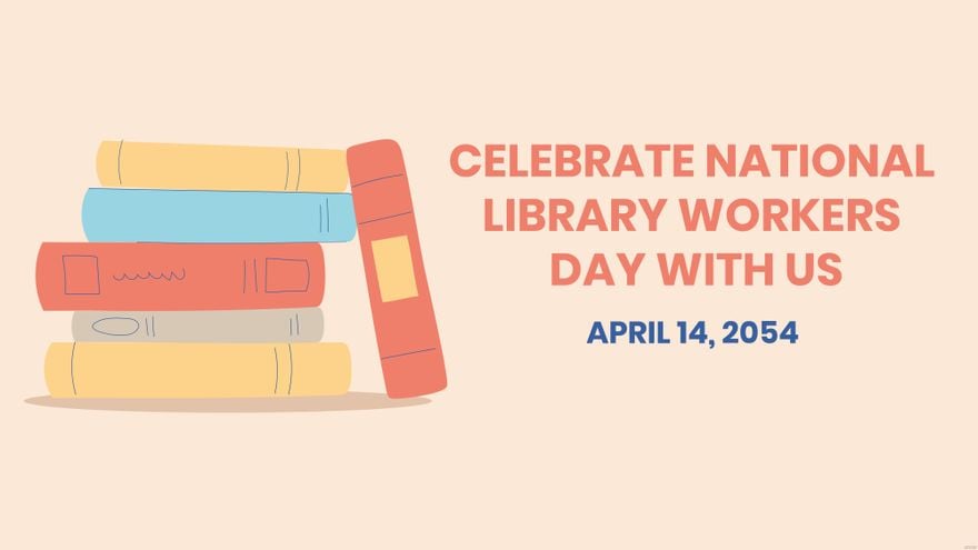 Free National Library Workers Day Invitation Background