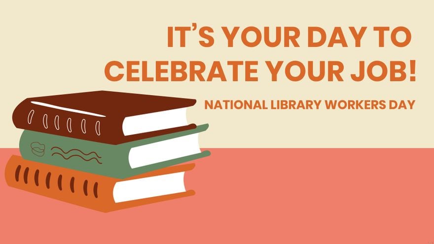 Free National Library Workers Day Greeting Card Background