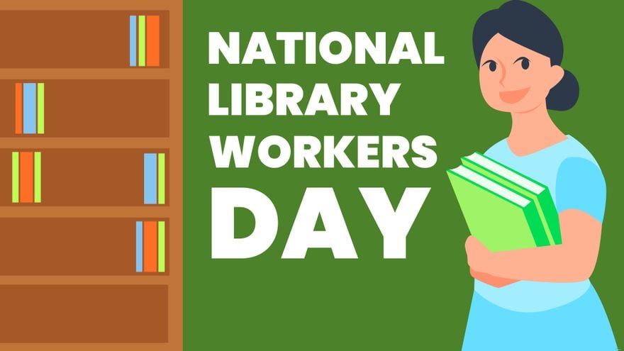 Free National Library Workers Day Vector Background