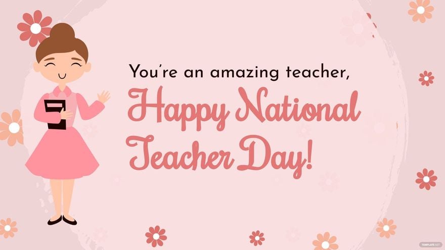 Free National Teacher Day Wishes Background